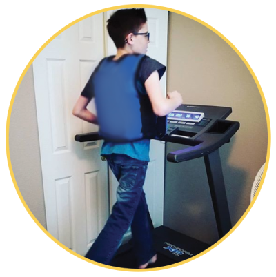 running on a treadmill with an afflovest